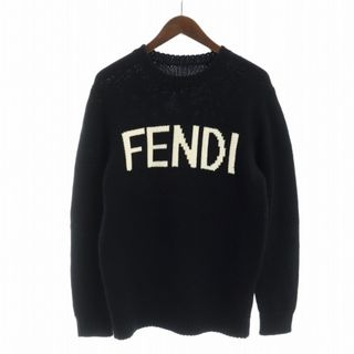 FENDI - FENDI ニット セーター 長袖 クルーネック ビッグロゴ FENDI - FENDI ニット セーター 長袖 クルーネック ビッグロゴ