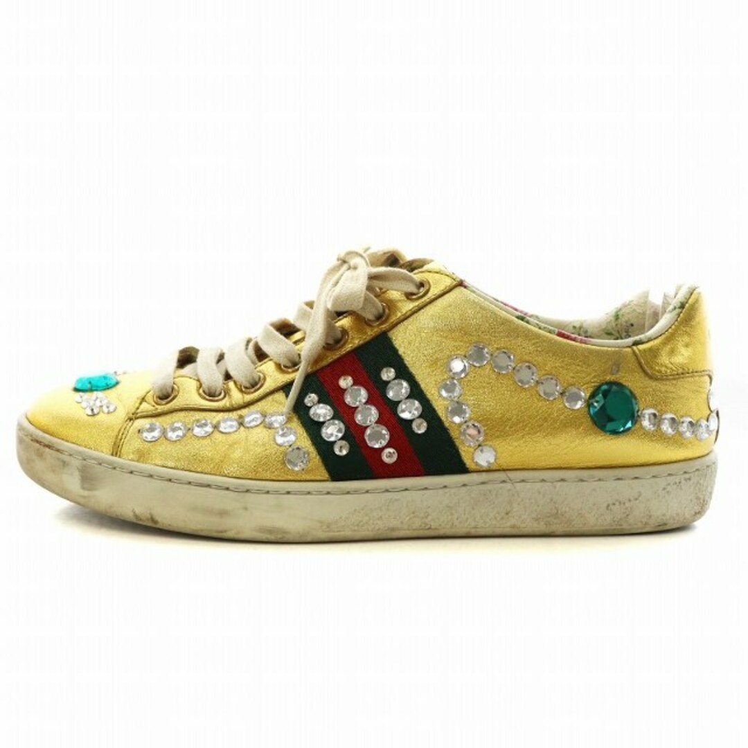 GUCCI - グッチ シェリーライン スニーカー 36.5 ゴールド色 GUCCI - グッチ シェリーライン スニーカー 36.5 ゴールド色