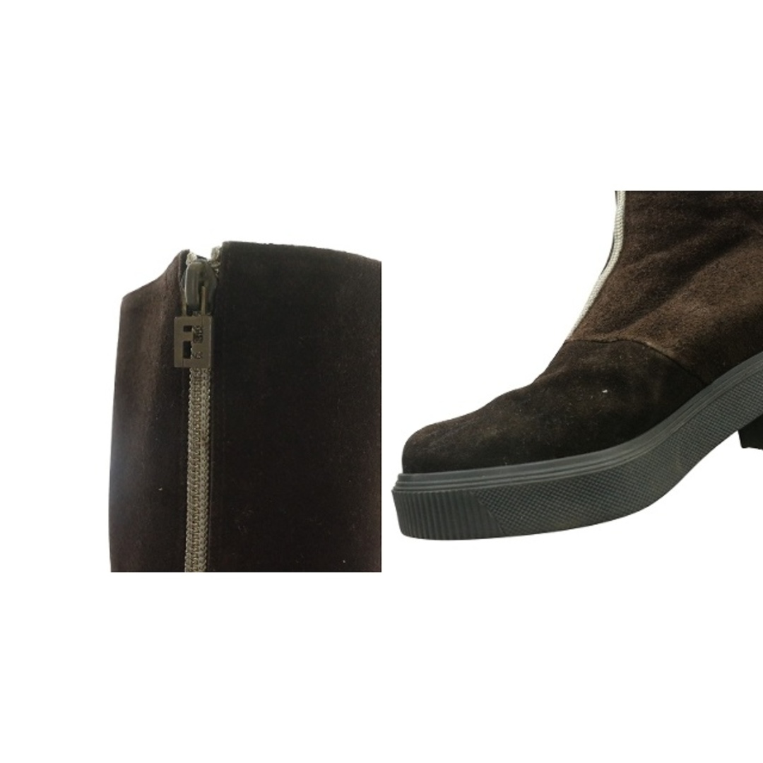 FENDI - フェンディ ロングブーツ スエード フロントジップ 22.5 FENDI - フェンディ ロングブーツ スエード フロントジップ 22.5