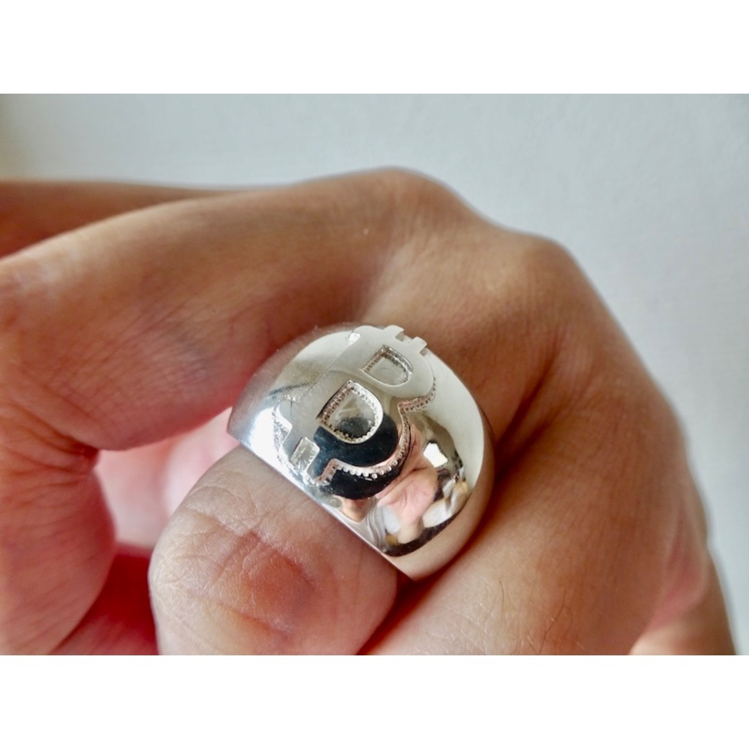 仁尾彫金『ビットコイン甲丸リング』ハンドメイド391