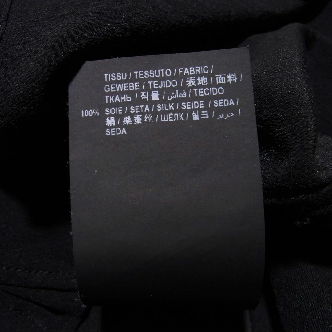 2021 サンローラン パリ シルク ブラウス シャツ 38 黒 395733