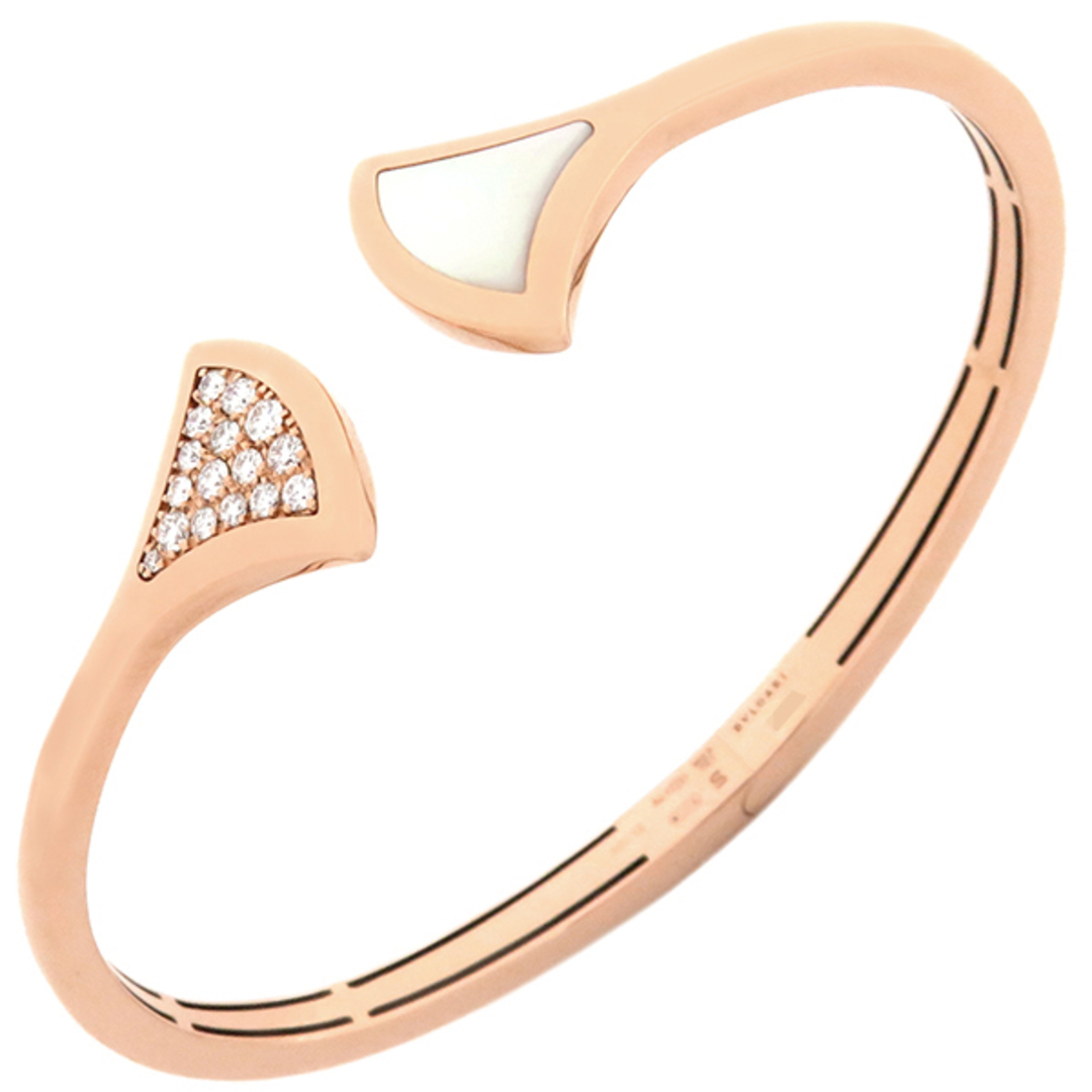 BVLGARI - ブルガリ BVLGARI ブレスレット ディーヴァ ドリーム  K18PG ダイヤモンド マザーオブパール ピンクゴールド S Au750 18K 356741【中古】