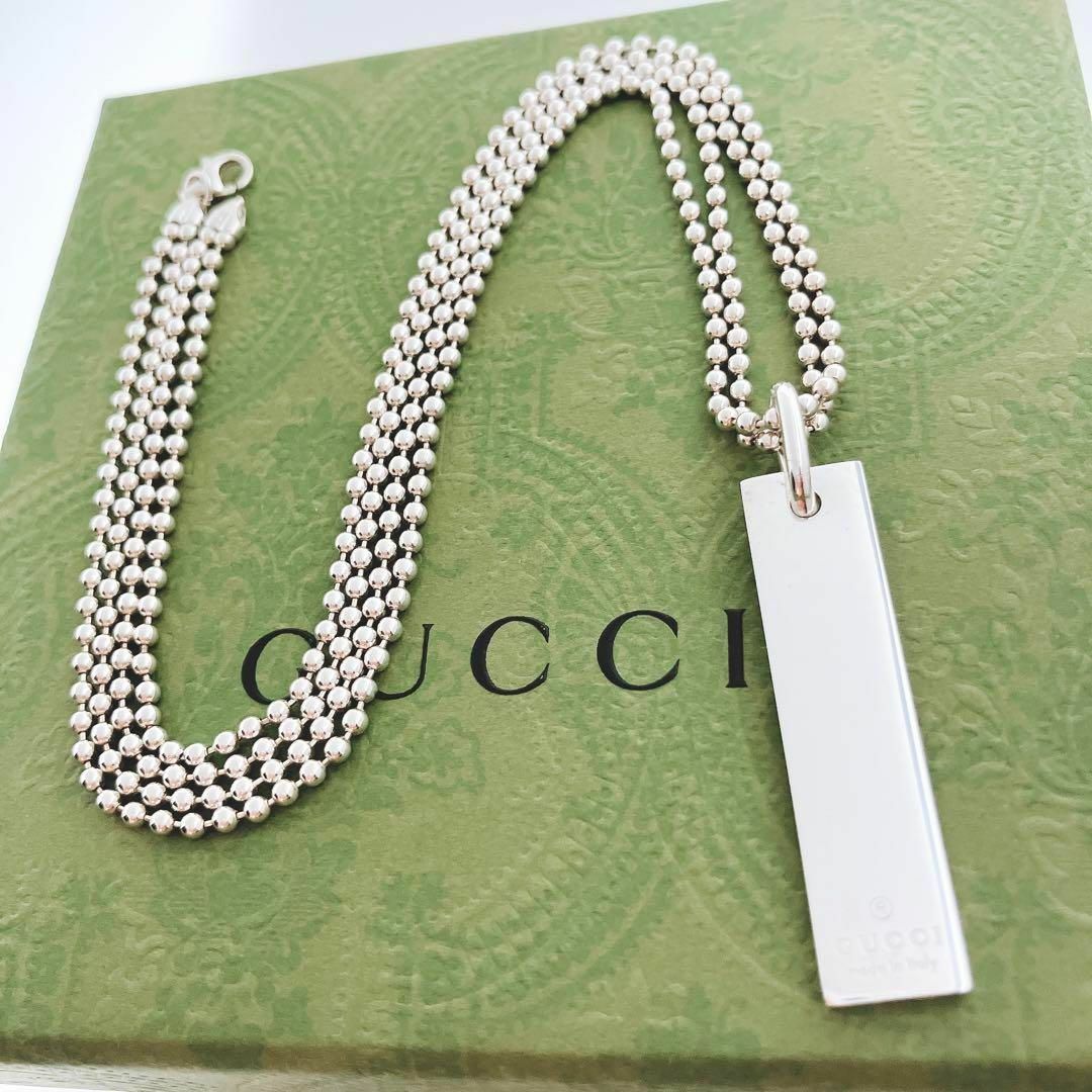 GUCCI - 洗浄済*グッチ GUCCI 925 ネックレス シルバー メンズ GUCCI - 洗浄済*グッチ GUCCI 925 ネックレス シルバー メンズ