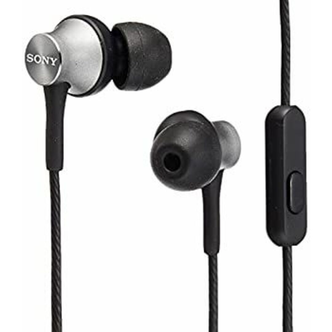 ソニー SONY イヤホン MDR-EX450AP : カナル型 リモコン・マイク付き クロムグレー MDR-EX450AP H スマホ/家電/カメラのオーディオ機器(ヘッドフォン/イヤフォン)の商品写真