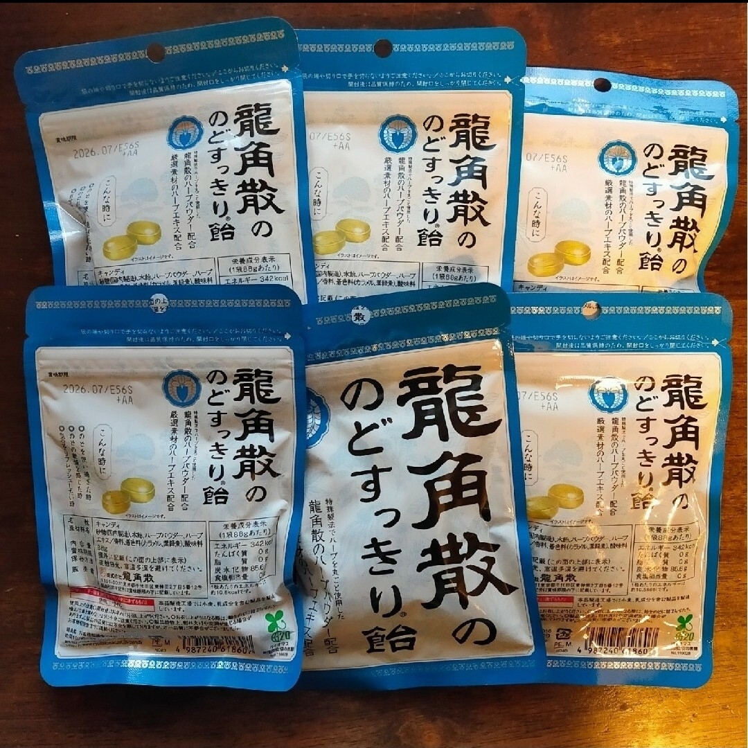 龍角散ののどすっきり飴　袋(88g)6つ 龍角散のど飴 食品/飲料/酒の食品(菓子/デザート)の商品写真