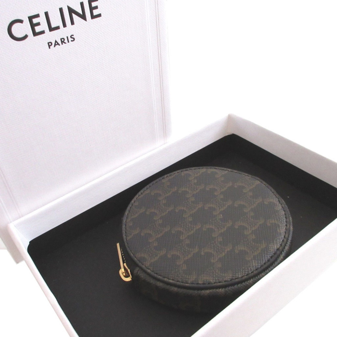 CELINE - 新品同様 セリーヌ トリオンフ PVC ブラック 黒 コイン CELINE - 新品同様 セリーヌ トリオンフ PVC ブラック 黒 コイン