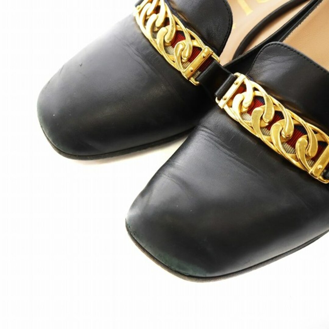 GUCCI - グッチ シルヴィー パンプス チャンキーヒール スクエア GUCCI - グッチ シルヴィー パンプス チャンキーヒール スクエア