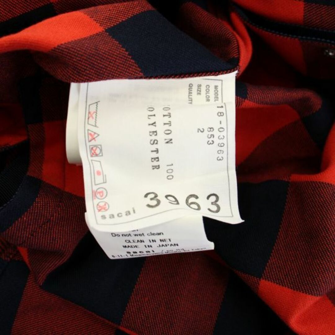sacai - サカイ sacai シャツ ブロックチェック 半袖 切替 sacai - サカイ sacai シャツ ブロックチェック 半袖 切替