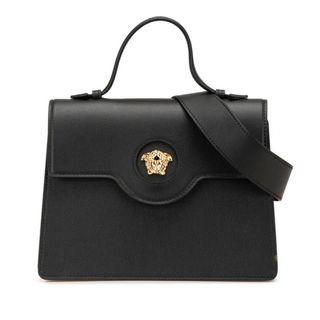 VERSACE - ヴェルサーチェ ロゴ ボックス ハンドバッグ VERSACE - ヴェルサーチェ ロゴ ボックス ハンドバッグ