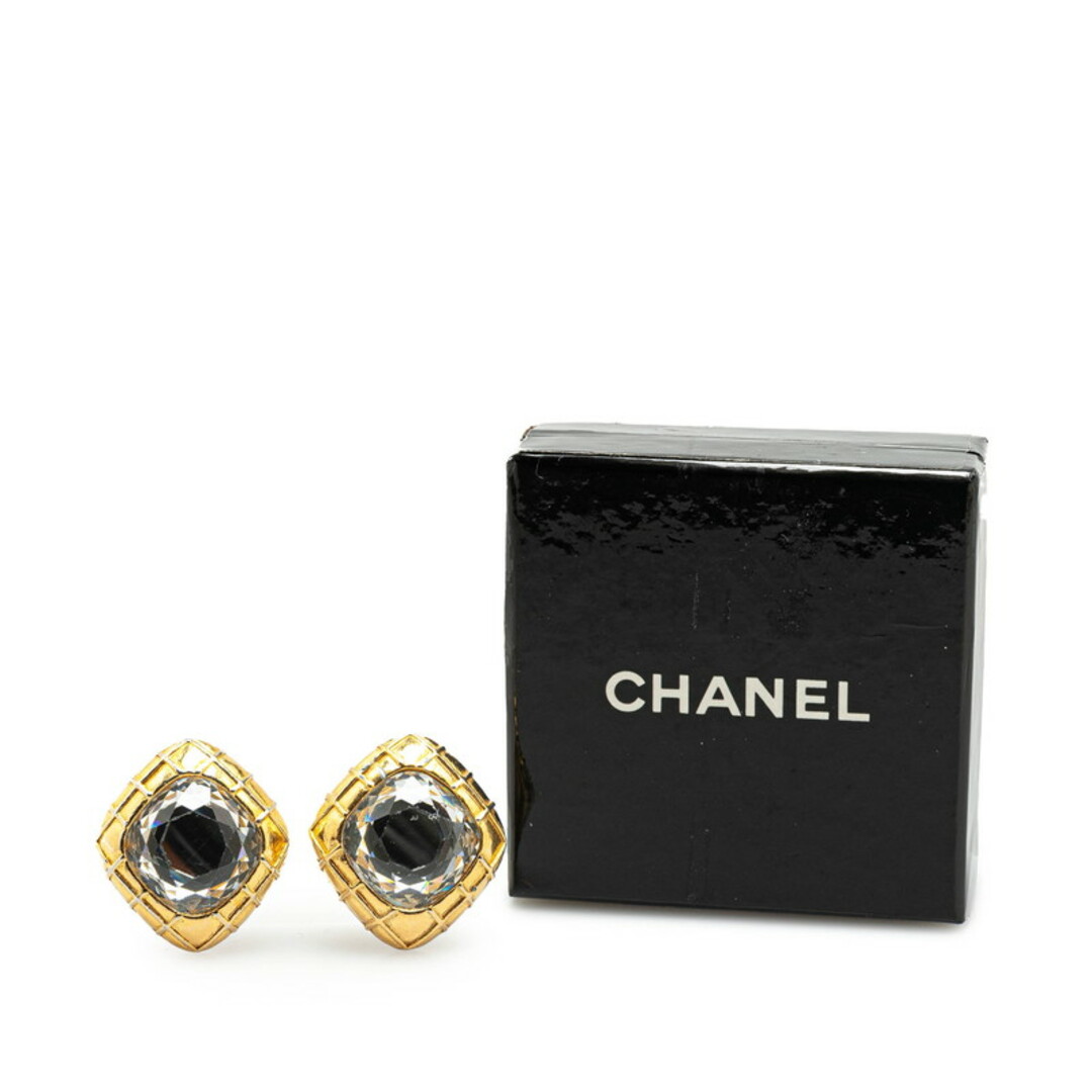 CHANEL - シャネル ヴィンテージ ひし形 ストーン イヤリング CHANEL - シャネル ヴィンテージ ひし形 ストーン イヤリング