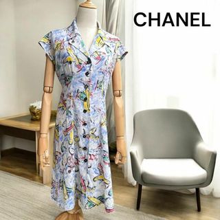 CHANEL - シャネル シャネル風 ワンピース ツイードワンピースの CHANEL - シャネル シャネル風 ワンピース ツイードワンピースの