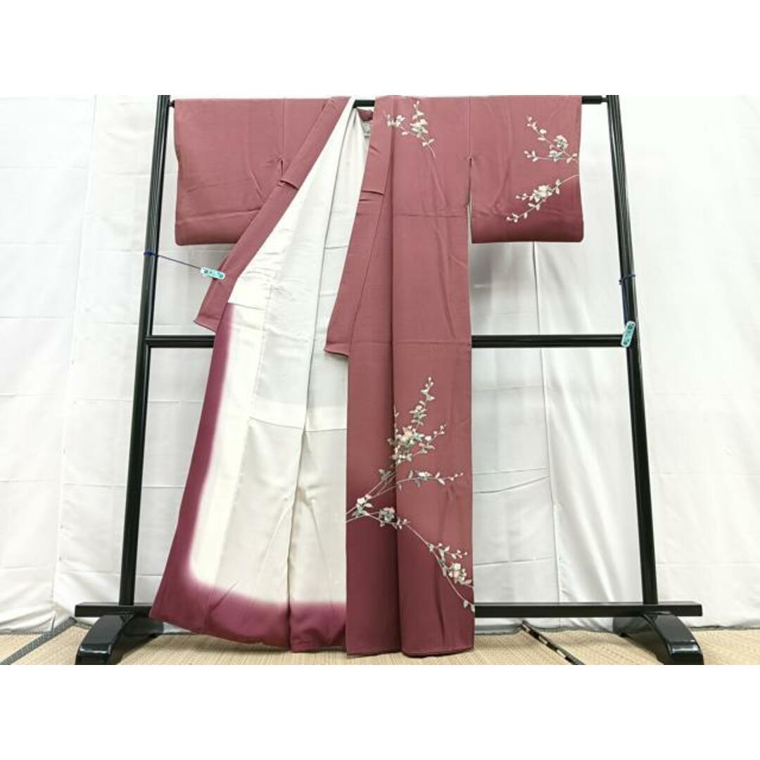 平和屋着物□訪問着 友禅 作家物 枝花文 暈し染め 正絹 逸品