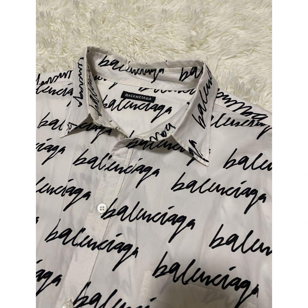 BALENCIAGA - 美品 大きい バレンシアガ スクリブル ロゴ BALENCIAGA - 美品 大きい バレンシアガ スクリブル ロゴ