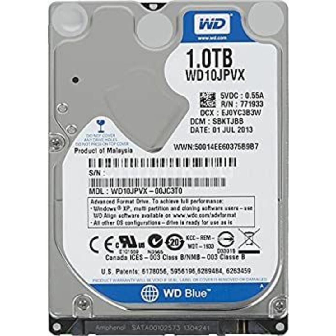 Western Digital wd10jpvx-75jc3t0?1tb DCM : sbmtjhk スマホ/家電/カメラのPC/タブレット(PCパーツ)の商品写真