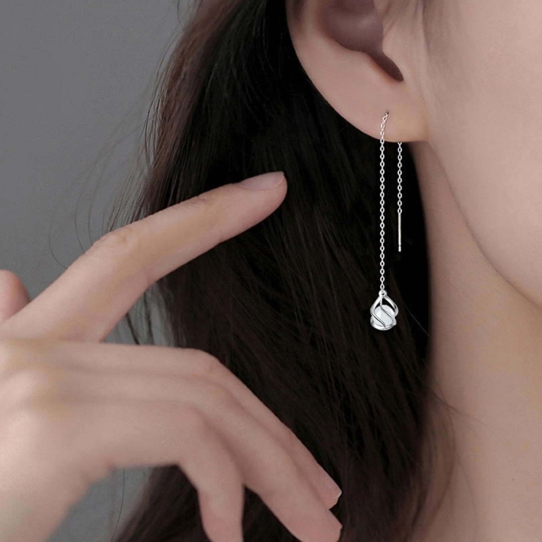 再入荷♡ ストーン ピアス シルバー ロング チェーン レディース 再入荷♡ ストーン ピアス シルバー ロング チェーン レディース