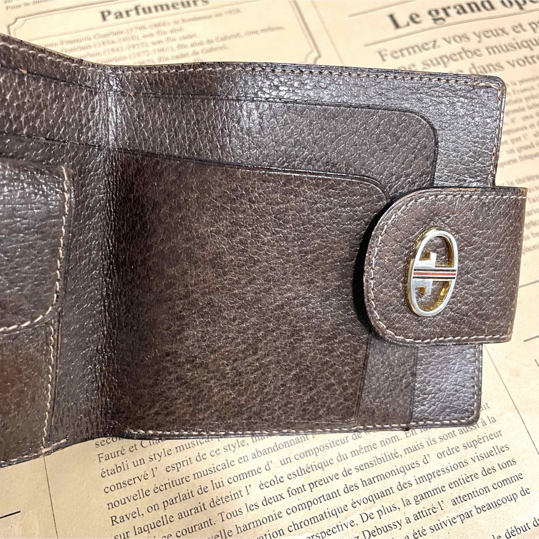 GUCCI - GUCCI 二つ折り財布 ブラウン グッチ 財布 オールド GUCCI - GUCCI 二つ折り財布 ブラウン グッチ 財布 オールド