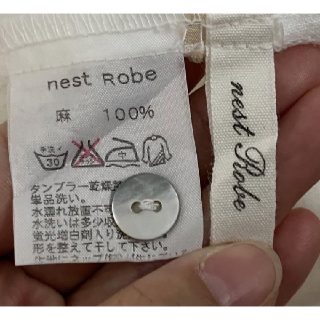 nest Robe - ネストローブリネン100%前開きノースリーブ nest Robe - ネストローブリネン100%前開きノースリーブ