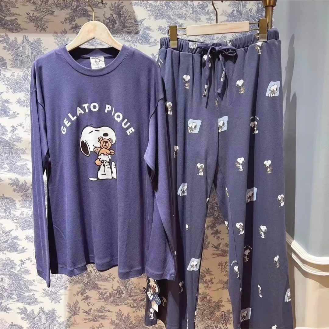gelato pique - ジェラピケジェラートピケリSNOOPY 長袖ルームウェア　パジャマ 上下セット