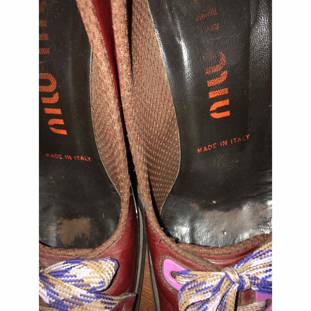 MIU MIU - ミュウミュウレースアップヴィンテージパンプスの通販