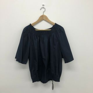 新品未使用　【DAMA collection】ダーマコレクション　紺　13　ブラウス　長袖トップス　無地　シンプル(シャツ/ブラウス(長袖/七分))