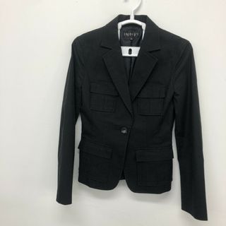 【INDIVI】インディヴィ　黒　36　アウター　ジャケット　無地　シンプル　カジュアル　レディース(その他)