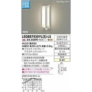 東芝ライテック LEDアウトドアブラケット LED一体形 マルチセンサー付 シルバー w17b8b5(その他)