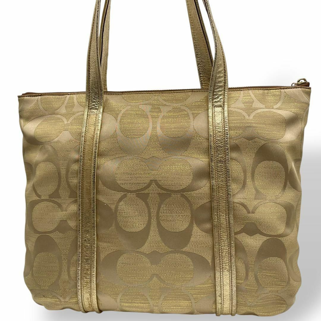 COACH - 美品 コーチ COACH ポピー シグネチャー トートバッグ COACH - 美品 コーチ COACH ポピー シグネチャー トートバッグ
