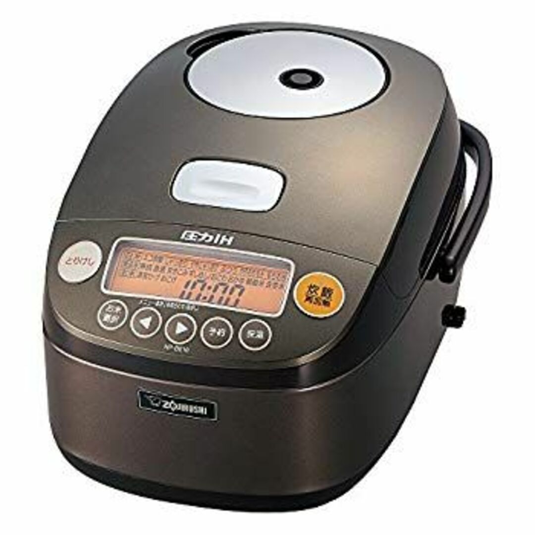 象印 炊飯器 圧力IH式 鉄器コートプラチナ厚釜 5.5合 ダークブラウン NP-BE10-TD w17b8b5 スマホ/家電/カメラの調理家電(炊飯器)の商品写真