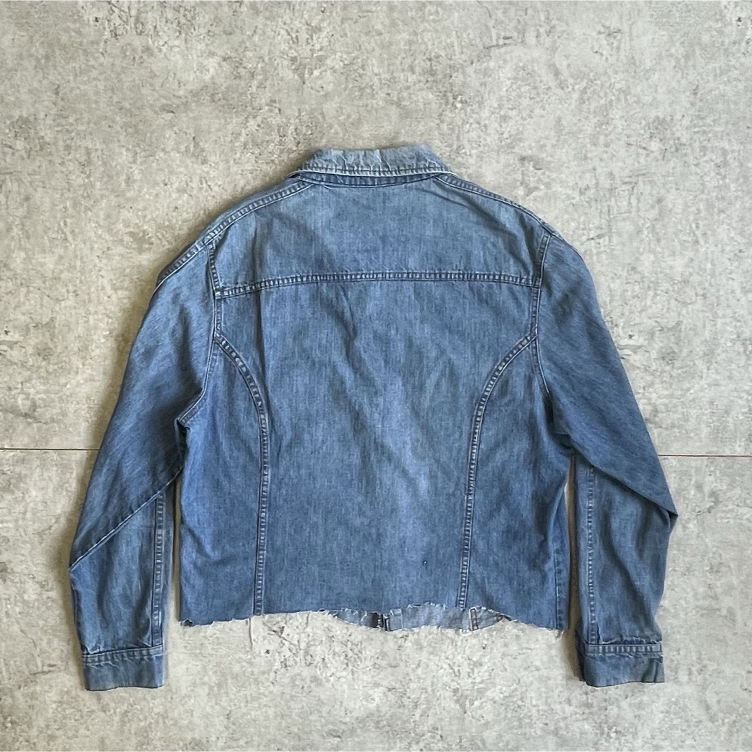 70s 80s リー Lee デニムジャケット XL 開襟 クロップド USA製の 70s 80s リー Lee デニムジャケット XL 開襟 クロップド USA製の