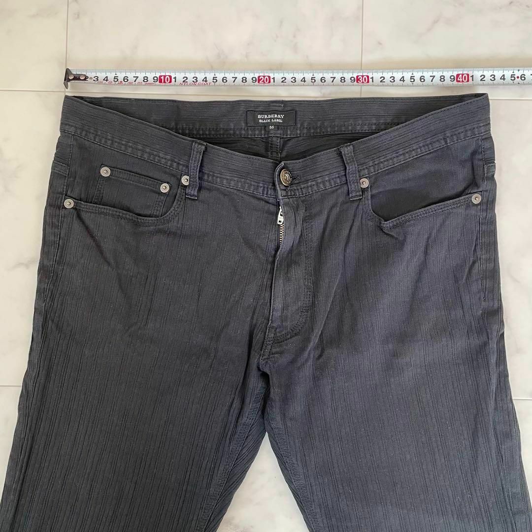 美品】BURBERRYブラックレーベル ストレートパンツ ブラック 美品】BURBERRYブラックレーベル ストレートパンツ ブラック