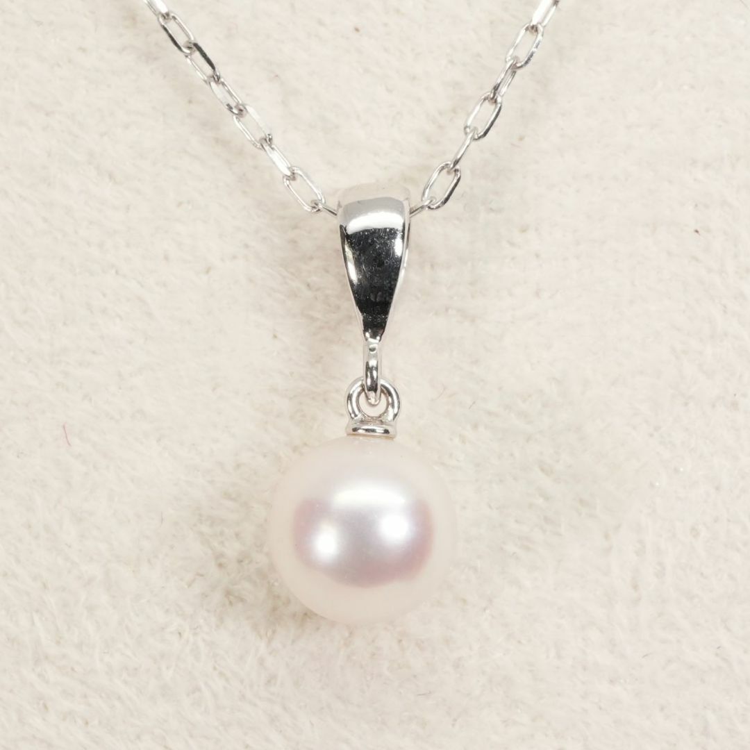 MIKIMOTO - 美品 K18WG ミキモト 一粒パール ネックレス 真珠/24 MIKIMOTO - 美品 K18WG ミキモト 一粒パール ネックレス 真珠/24