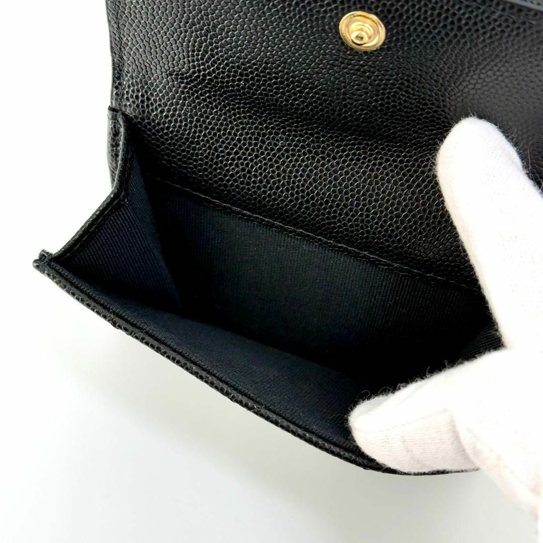 CHANEL - 新品 CHANEL キャビアスキン 三つ折り 財布 マトラッセ CHANEL - 新品 CHANEL キャビアスキン 三つ折り 財布 マトラッセ
