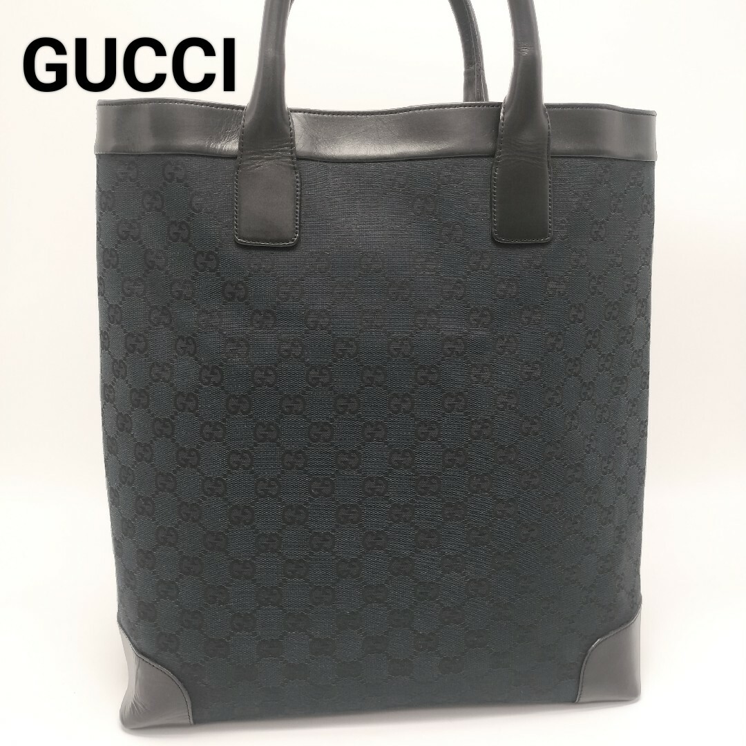 GUCCI - 極美品✨グッチ トートバッグ ブラック 黒 GG柄の通販 GUCCI - 極美品✨グッチ トートバッグ ブラック 黒 GG柄の通販