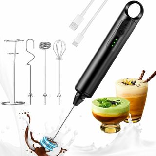 ミルクフォーマー 充電式 ミルク泡立て器 ミルクフローサー電動 あ(ジューサー/ミキサー)