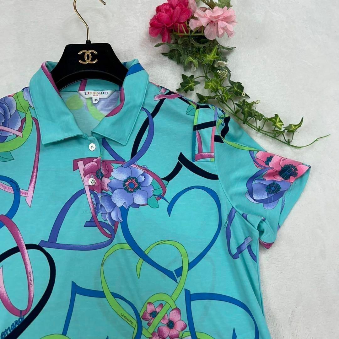 レオナール 美品 SPORT スポーツ 花柄 ポロシャツ トップス