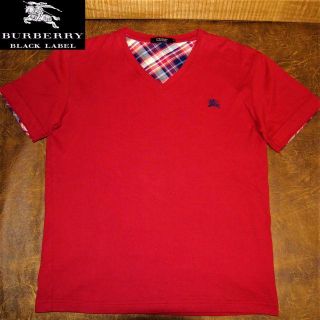 バーバリー(BURBERRY)のバーバリーブラックレーベル◆VネックえんじTシャツ(Tシャツ/カットソー(半袖/袖なし))