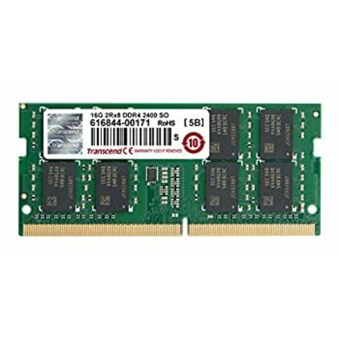 Transcend ノートPC用 PC4-19200(DDR4-2400) 16GB 1.2V 260pin SO-DIMM TS2GSH64V4B スマホ/家電/カメラのPC/タブレット(PCパーツ)の商品写真