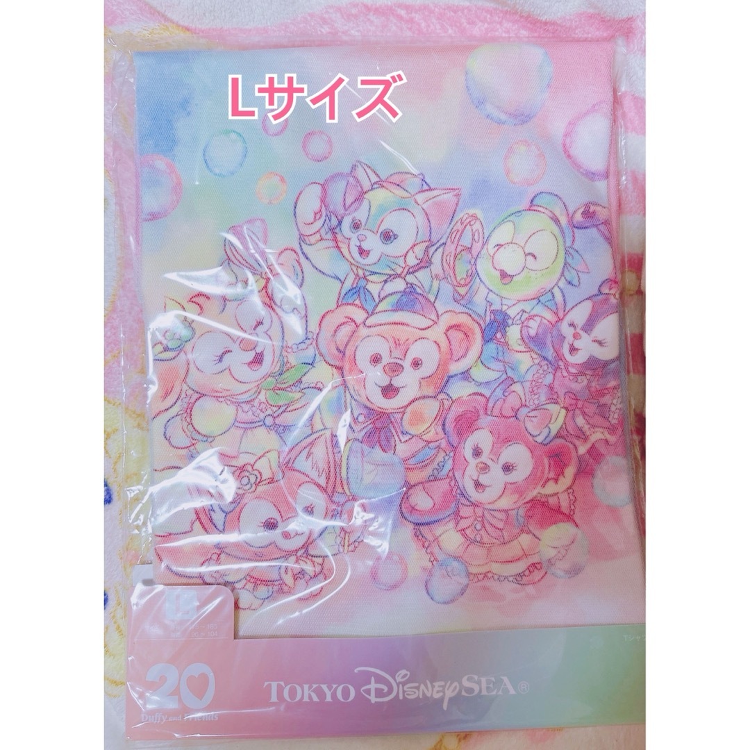 Disney(ディズニー)のダッフィーフレンズ20周年 カラフルハピネス Tシャツ Lサイズ ディズニー レディースのトップス(Tシャツ(半袖/袖なし))の商品写真
