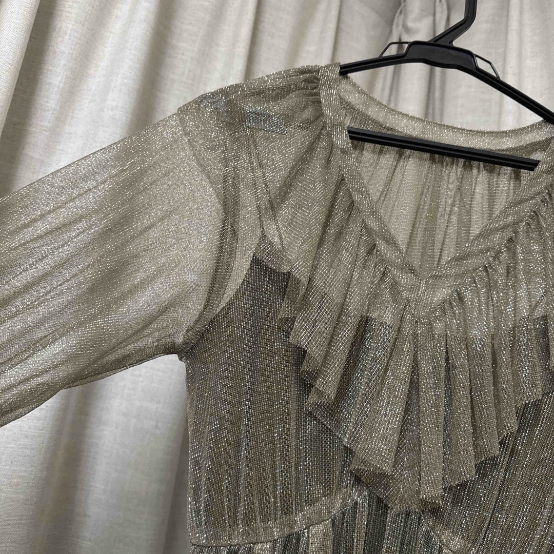 Ameri VINTAGE - Ameri GLITTER FRILL COLLAR DRESSの通販 by Ameri VINTAGE - Ameri GLITTER FRILL COLLAR DRESSの通販 by