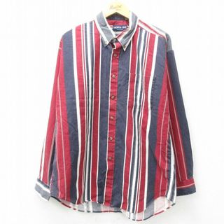 XL☆古着 長袖 シャツ メンズ 90年代 90s ロング丈 コットン XL☆古着 長袖 シャツ メンズ 90年代 90s ロング丈 コットン