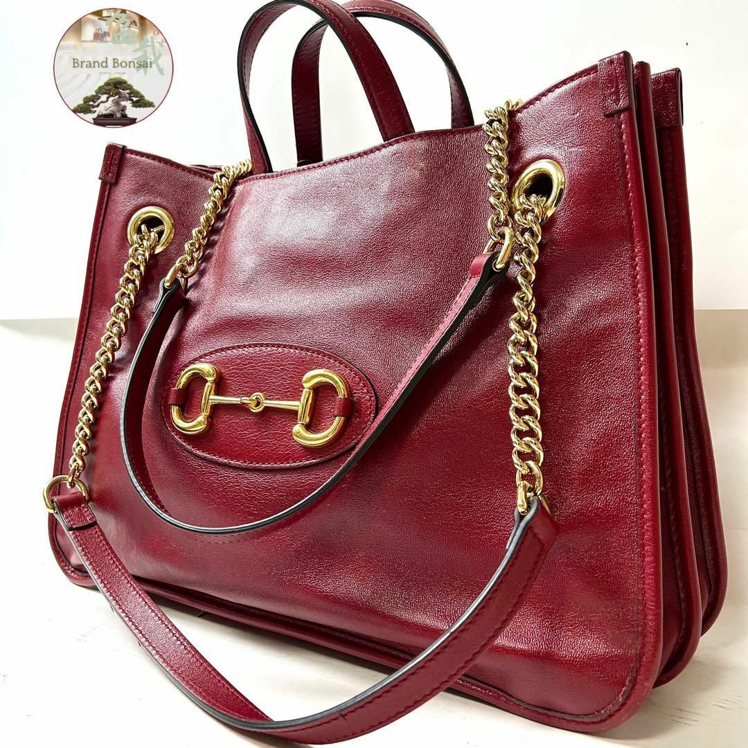 GUCCI - グッチ ホースビット 2way チェーン トート ショルダー GUCCI - グッチ ホースビット 2way チェーン トート ショルダー