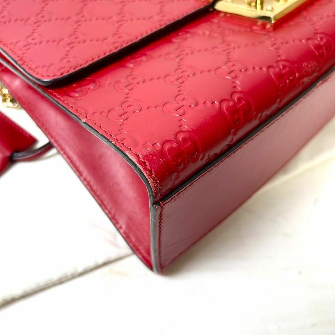 GUCCI - 希少ビックサイズ グッチ パドロック シマ レザー GUCCI - 希少ビックサイズ グッチ パドロック シマ レザー