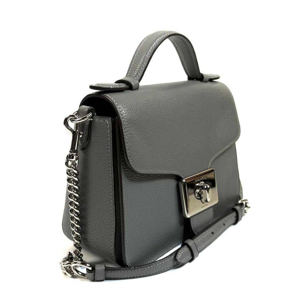 COACH - 【美品】COACH レザー 2way ハンドバッググレー COACH - 【美品】COACH レザー 2way ハンドバッググレー