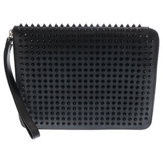 クリスチャンルブタン(Christian Louboutin)のCHRISTIAN LOUBOUTIN クリスチャンルブタン スパイクスタッズ クラッチバッグ セカンドバッグ ブラック レザー(セカンドバッグ/クラッチバッグ)