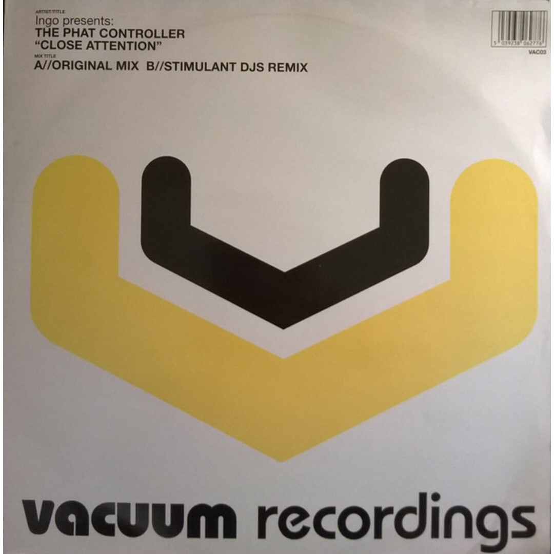 英12” Ingo, The Phat Controller Close Attention VAC03 Vacuum Recordings /00250 エンタメ/ホビーのエンタメ その他(その他)の商品写真