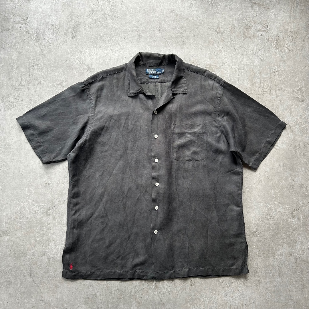 Ralph Lauren - 90s ラルフローレン 開襟半袖シャツ ブラック XL Ralph Lauren - 90s ラルフローレン 開襟半袖シャツ ブラック XL