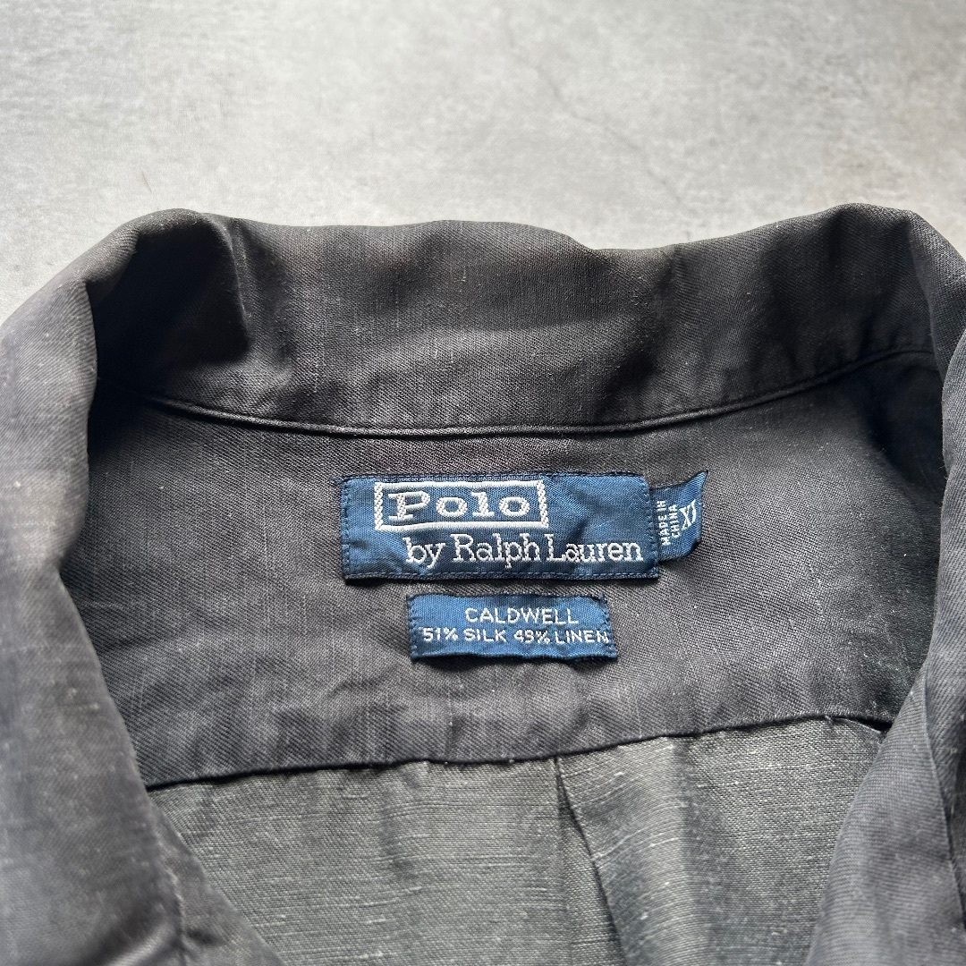 Ralph Lauren - 90s ラルフローレン 開襟半袖シャツ ブラック XL Ralph Lauren - 90s ラルフローレン 開襟半袖シャツ ブラック XL