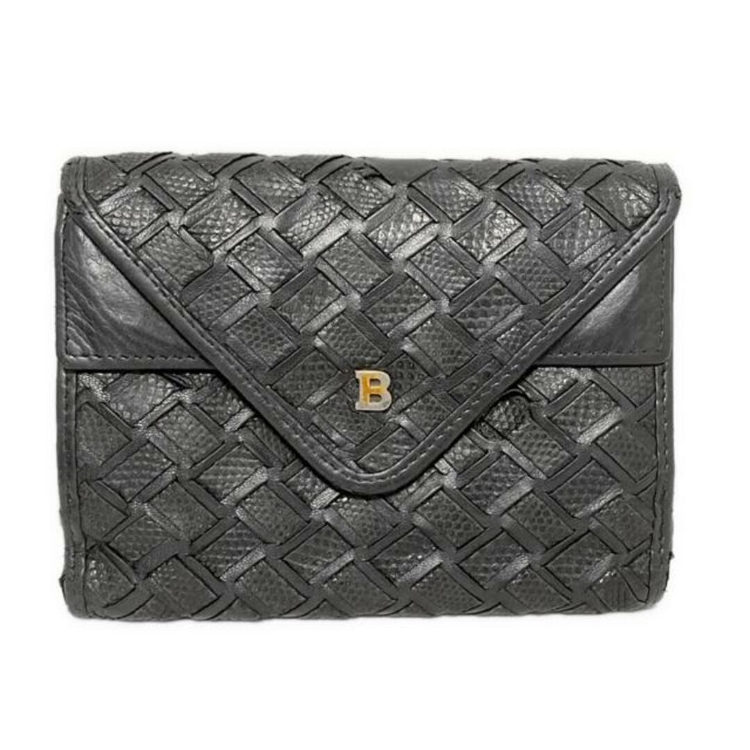 Bally - BALLY(バリー) 3つ折り財布 - 黒 編み込み レザーの通販 Bally - BALLY(バリー) 3つ折り財布 - 黒 編み込み レザーの通販