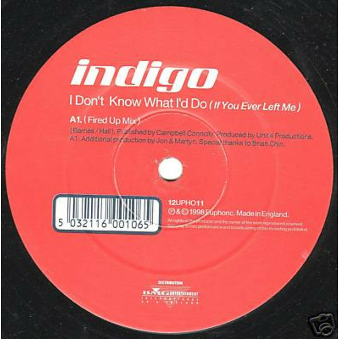 英12” Indigo I Dont Know What Id Do (If You Ever Left Me) 12UPHO11 Euphoric /00250 エンタメ/ホビーのエンタメ その他(その他)の商品写真