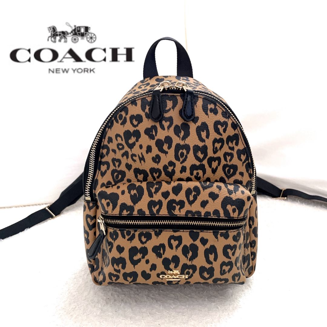 COACH - COACH コーチ ヒョウ柄 ミニ リュックサック バッグの COACH - COACH コーチ ヒョウ柄 ミニ リュックサック バッグの